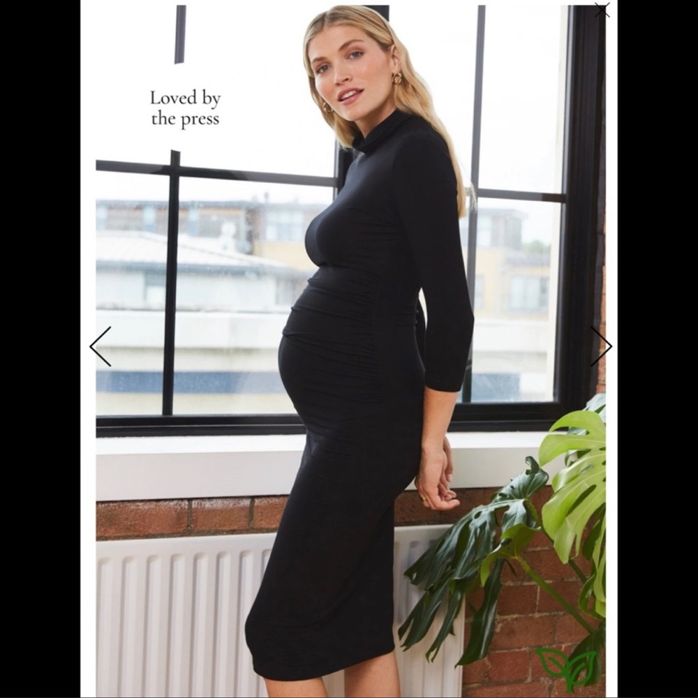 Black Turtleneck Grayson Maternity Dress with LENZING™ ECOVERO™ Jersey Size 3